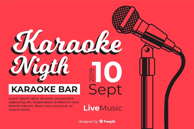 Modelo de banner de festa de karaoke criativo