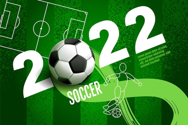 Vetor modelo de banner de futebol de futebol 2022 cartaz esportivo