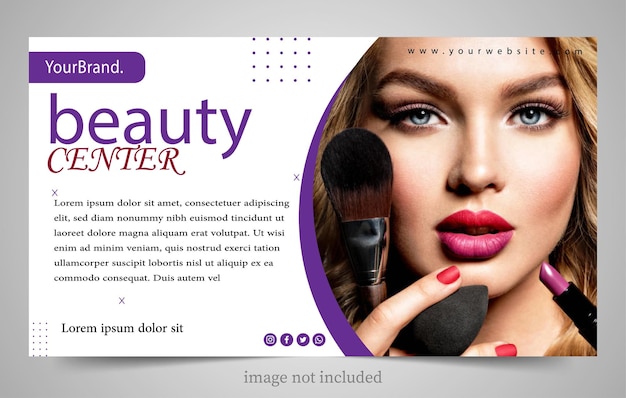 modelo de banner de grande venda de salão de cosméticos design simples