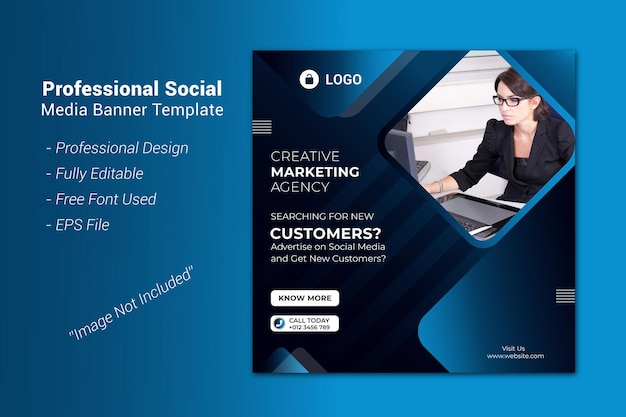Modelo de banner de marketing digital criativo em mídias sociais