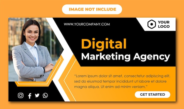 Modelo de banner de marketing digital