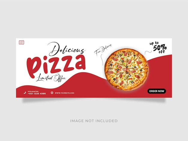 Modelo de banner de menu de comida de pizza deliciosa