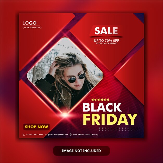 Modelo de banner de mídia social black friday