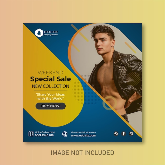 Modelo de banner de mídia social de moda