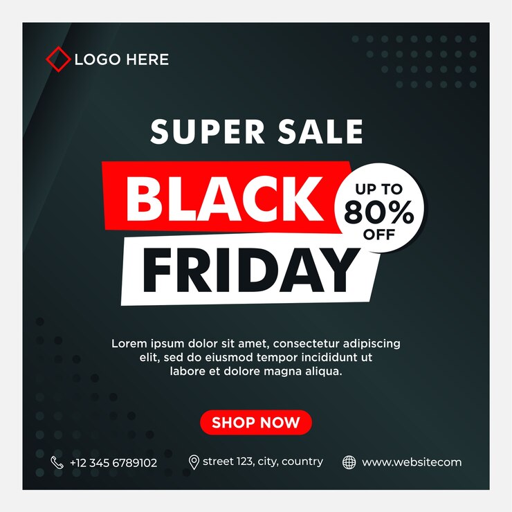 Modelo de banner de mídia social de venda da Black Friday