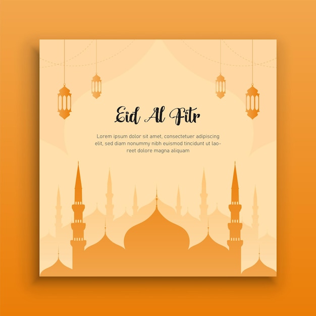 Vetor modelo de banner de mídia social eid mubarak e eid ul-fitr