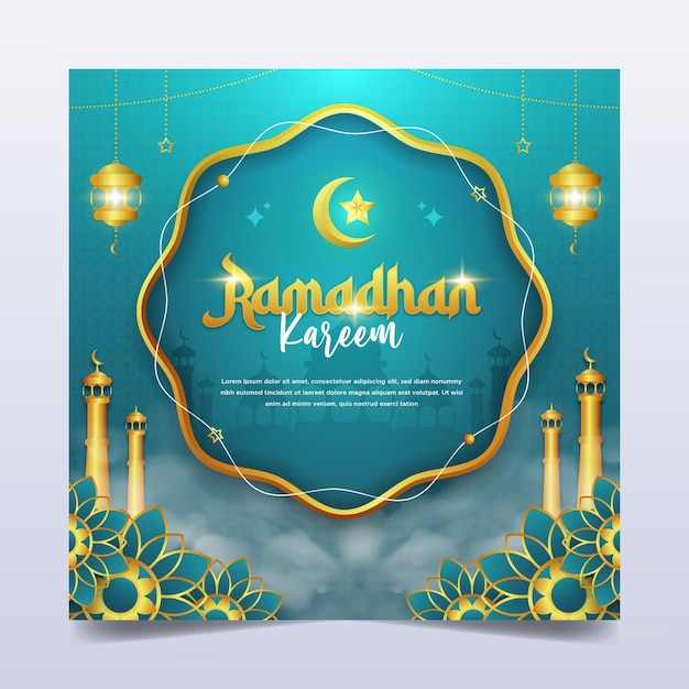 Modelo de banner de mídia social Ramadhan kareem