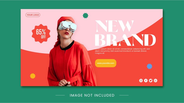 Vetor modelo de banner de moda colorida - 04
