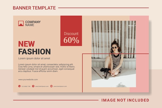Modelo de banner de moda