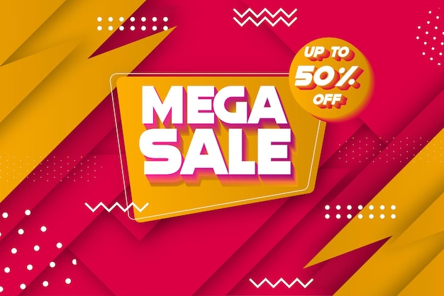 Vetor modelo de banner de oferta especial de mega venda