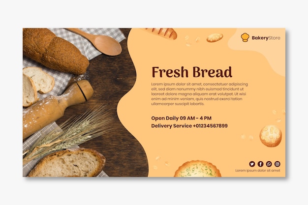 Modelo de banner de pão