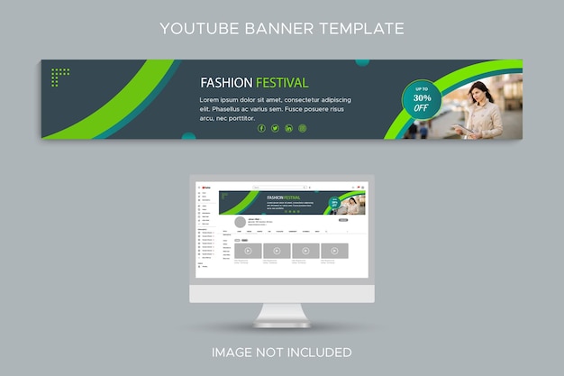 Modelo de banner de perfil de canal do YouTube de mídia social de promoção de marca de moda