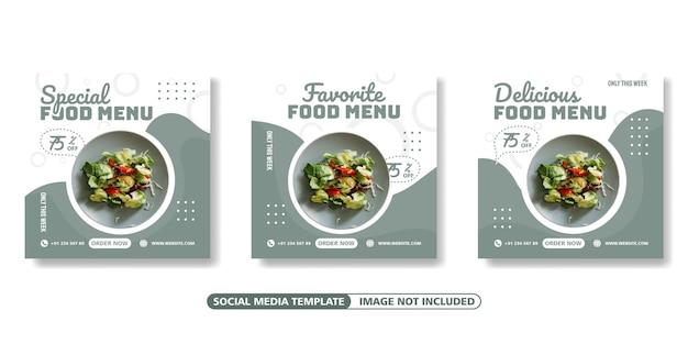 Modelo de banner de postagem de feed do Instagram de mídia social de comida e culinária