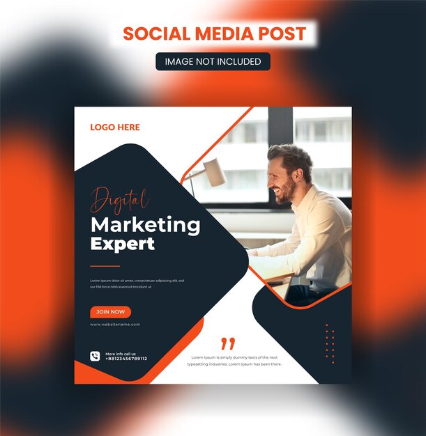 Modelo de banner de postagem de marketing digital em mídias sociais e instagram