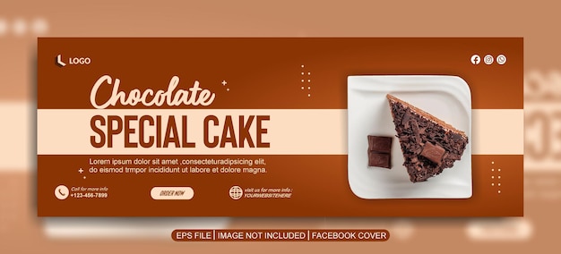 modelo de banner de postagem de mídia social de bolo especial