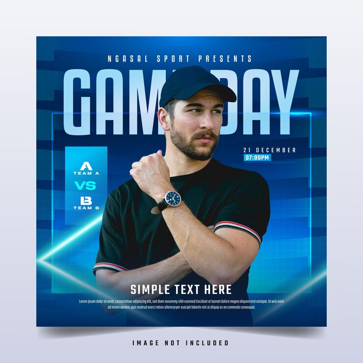 Modelo de banner de postagem do instagram de mídia social esport gameday