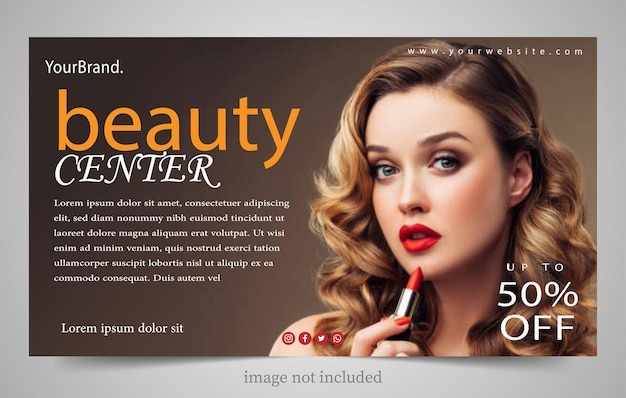 modelo de banner de pôster de salão de beleza ilustração vetorial design plano