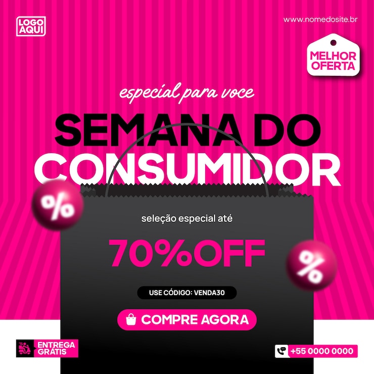 Vetor modelo de banner de promoção da elegant semana do consumidor