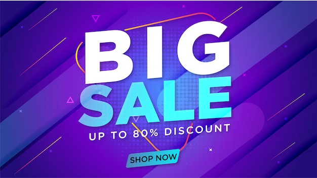 Modelo de banner de promoção de grandes vendas