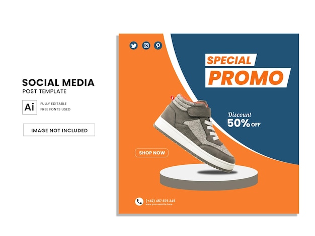 Vetor modelo de banner de promoção de mídia social de venda especial vetor premium