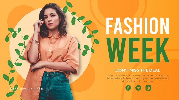 Vetor modelo de banner de semana de moda. banner de venda de promoção para o site.