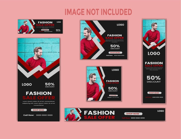 Modelo de banner de site de venda de moda vetorial gratuito