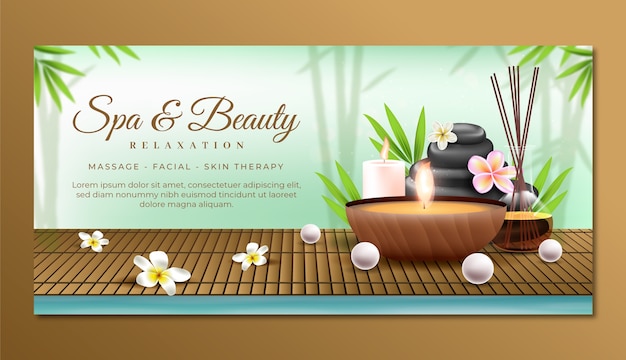 Modelo de banner de spa realista