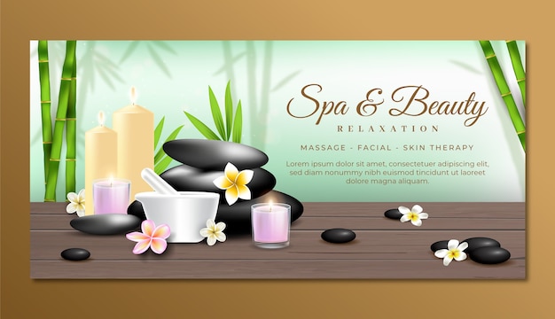 Modelo de banner de spa realista