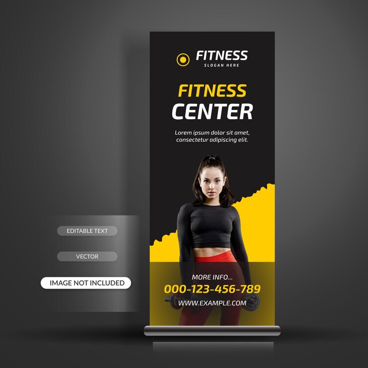 Modelo de banner de treino de ginástica