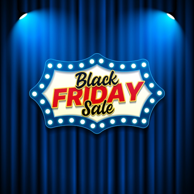 Modelo de banner de venda de black friday com estilo retrô