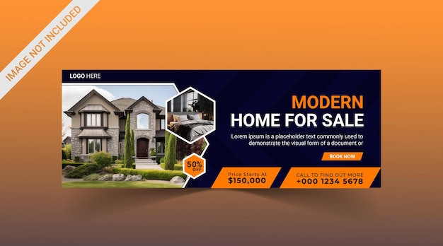 Modelo de banner de venda de casa perfeito e moderno para empresa imobiliária