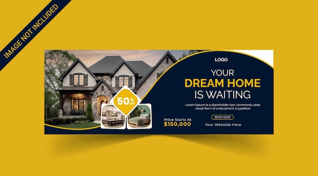Modelo de banner de venda de casa perfeito e moderno para empresa imobiliária