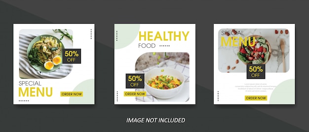 modelo de banner de venda de comida e culinária para post de mídia social