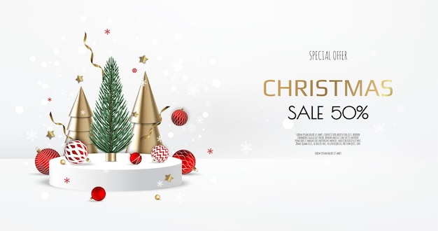 Modelo de banner de venda de feliz natal. cartão de felicitações, banner, pôster, cabeçalho para site