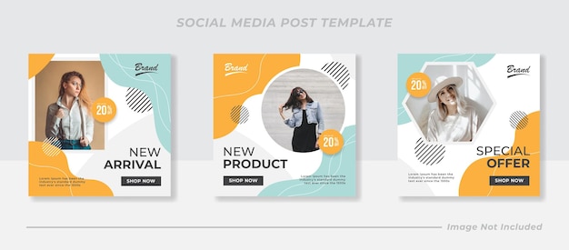 Modelo de banner de venda de moda de postagem de feed de instagram de mídia social
