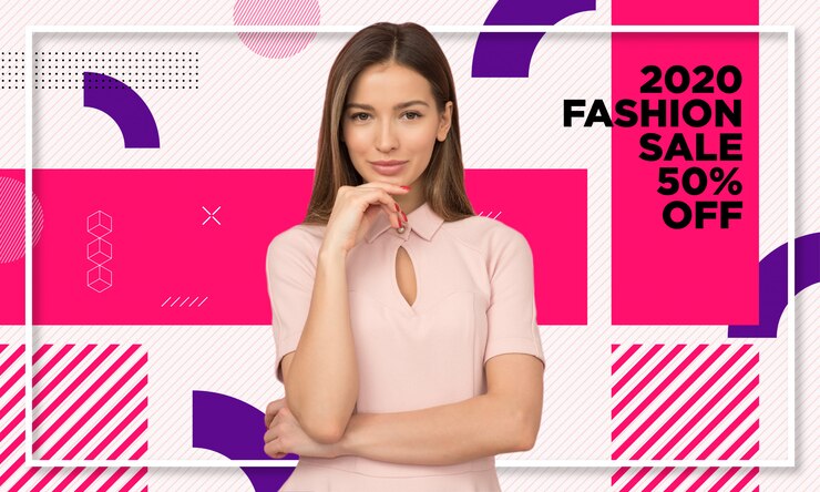 Vetor modelo de banner de venda de moda promocional