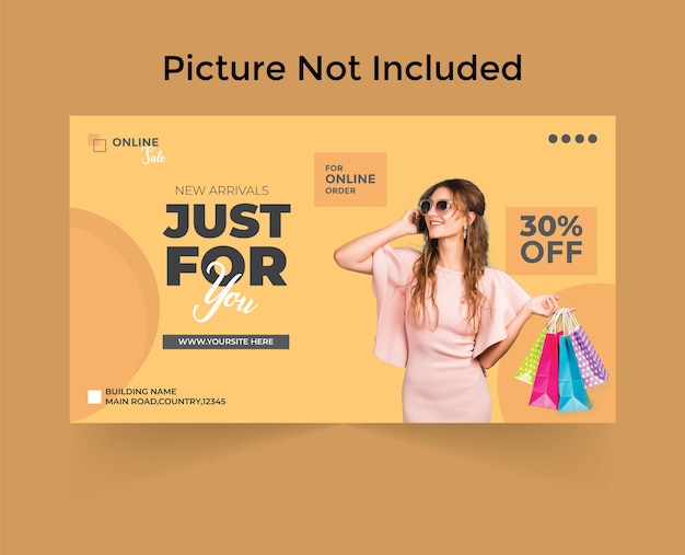 Modelo de banner de venda de moda