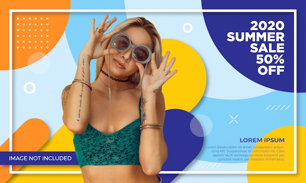 Modelo de banner de venda de moda