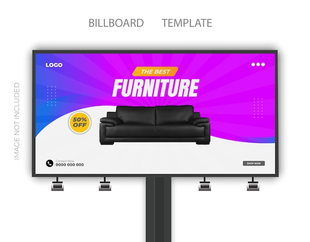 Modelo de banner de venda de móveis de marca e postagem de promoção de luxo