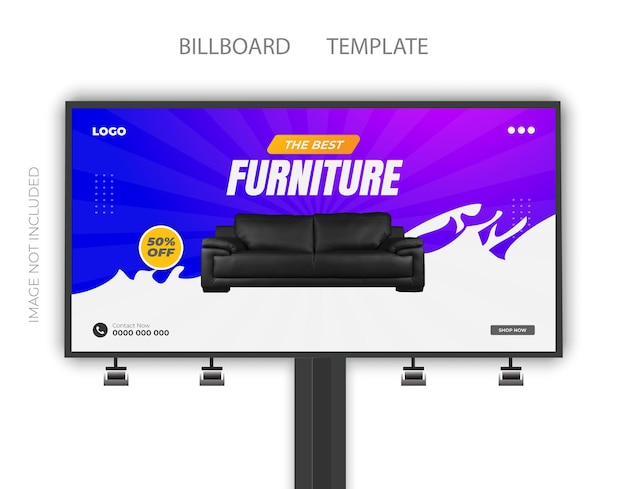 Modelo de banner de venda de móveis de marca e postagem de promoção de luxo