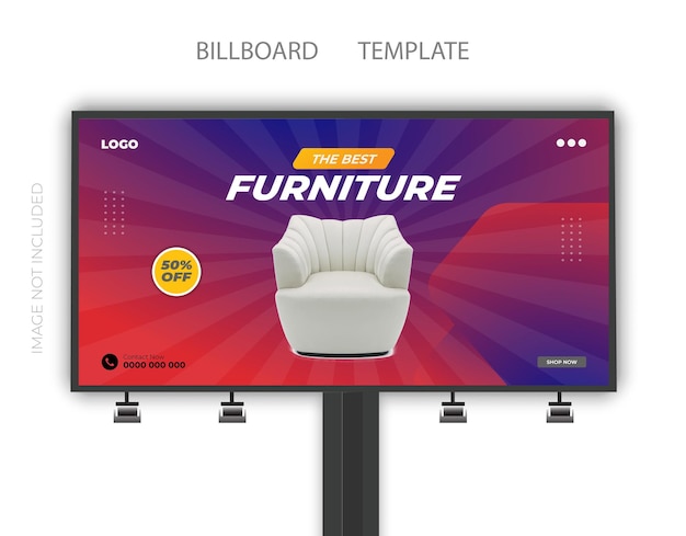 Modelo de banner de venda de móveis de marca e postagem de promoção de luxo