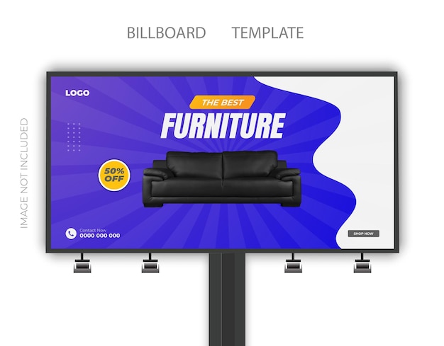 Modelo de banner de venda de móveis de marca e postagem de promoção de luxo