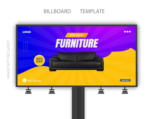 Modelo de banner de venda de móveis de marca e postagem de promoção de luxo