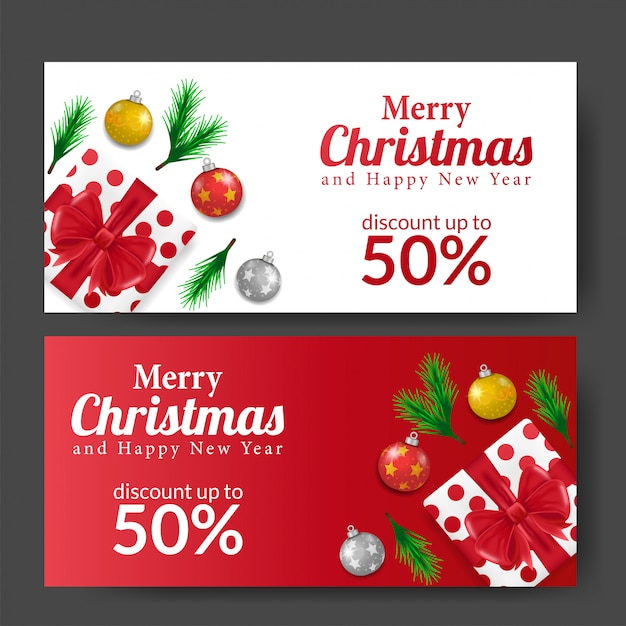 Vetor modelo de banner de venda de natal