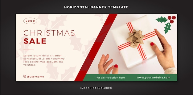 Modelo de banner de venda de Natal