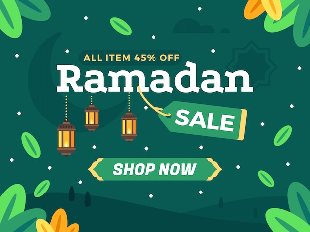 Modelo de banner de venda de ramadã