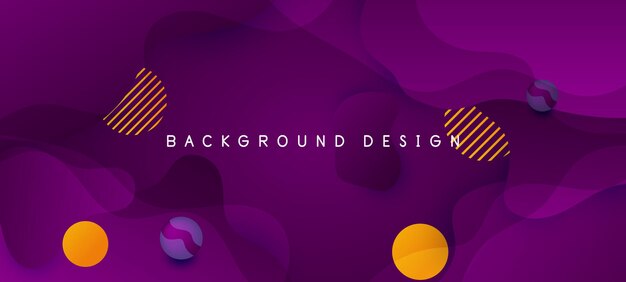 Modelo de banner de vetor de fluido roxo de fundo abstrato líquido para forma ondulada de site de mídia social