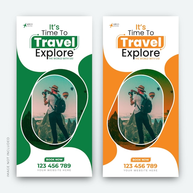 Vetor modelo de banner de viagem e turismo para empresas ou agências de viagens