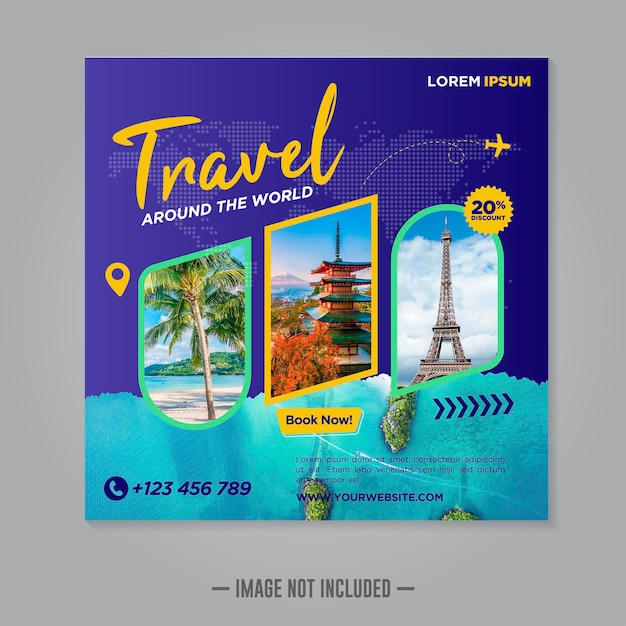 Modelo de banner de viagens viagens