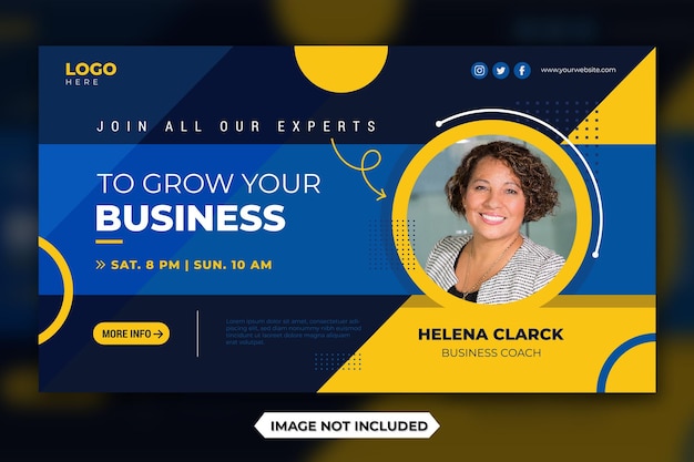 Modelo de Banner de Webinar de Negócios de Marketing Digital